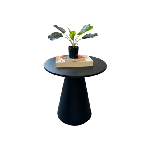 Round Side Table with Cone Base - Image 1