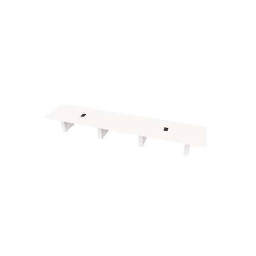 Element Conference Table Rectangular, Radius Corners 48 X228 w/Column Base x4