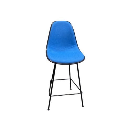 Herman Miller Eames Used Molded Plastic Stool, Blue and Black