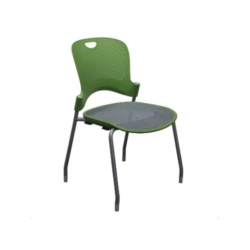 Herman Miller Herman Miller Caper Used Stack Chair w Light Gray Mesh Seat, Green
