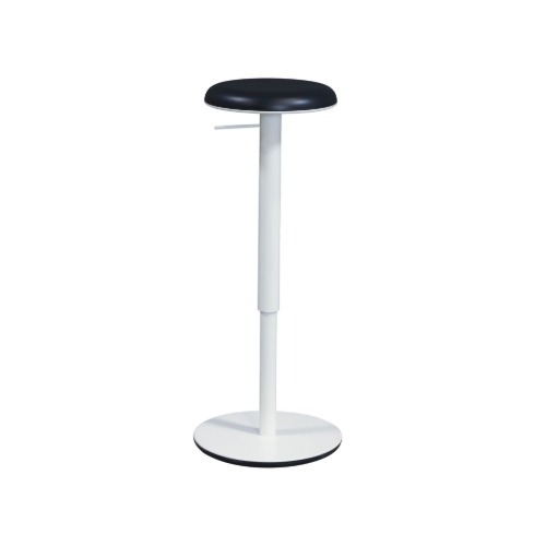 Haworth Adjustable Height Used Stool, Black and White