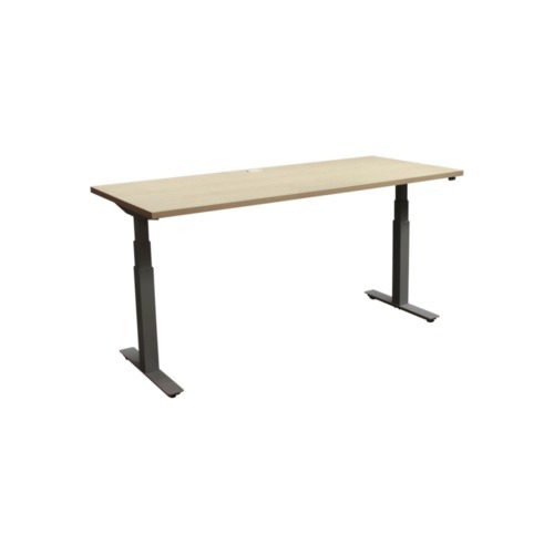 Allsteel Used 30×70 In Adjustable Height Table Desk, Light Oak