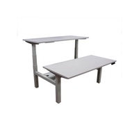 Used Series L Adjustable Height Double Desk for 2, White