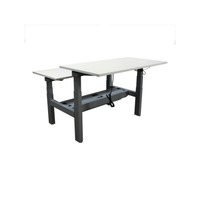 Used Adjustable Height Double Desk for 2, White