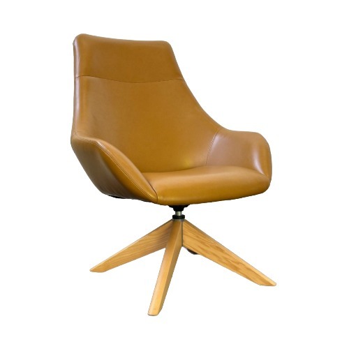 Encore Encore Melina High Back Lounge Chair with Wood Swivel Base