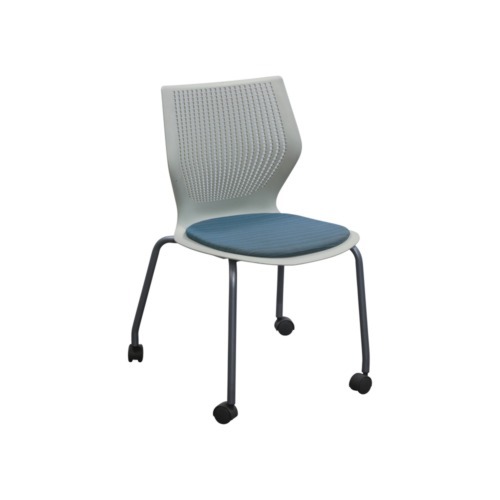 Miller/Knoll Used MultiGeneration Armless Mobile Chair, Blue and Off-White
