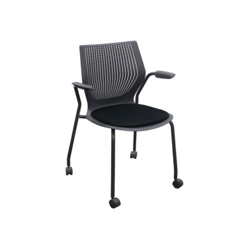 Miller/Knoll Used MultiGeneration Mobile Stack Chair, Gray and Black