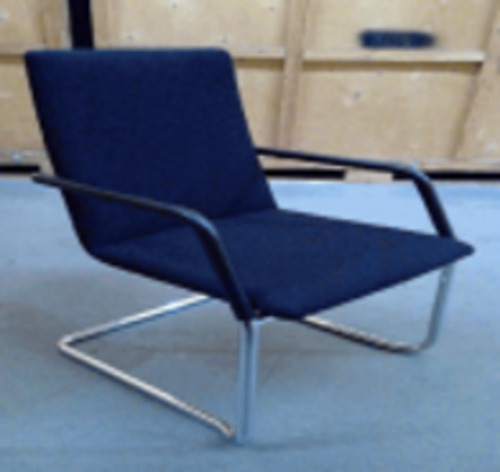 Chrome and Black stackable meeting chair  - Image 1