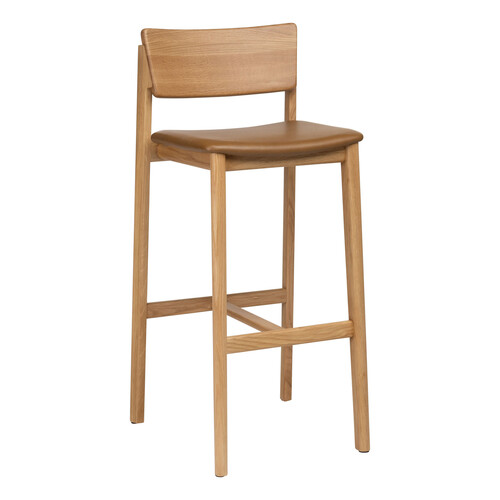 Wooden Stories Poise Bar Stool w/Upholstered Seat
