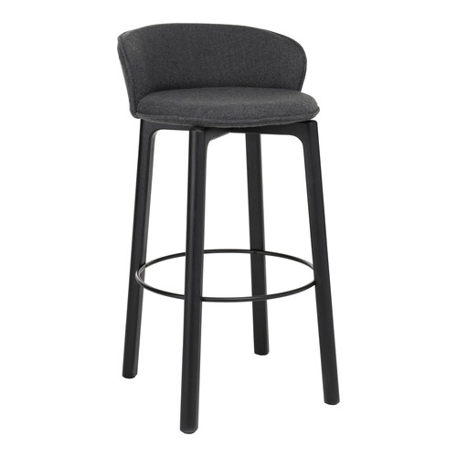 Wooden Stories Glide Bar Stool w/Backrest - Upholstered