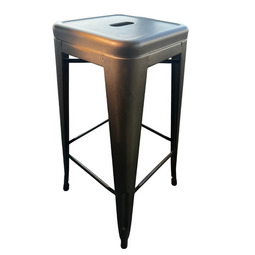 Industrial Metal Bar Stool, No Back - Image 1