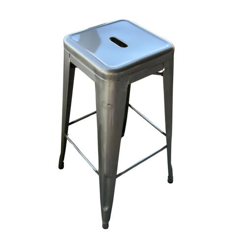 Industrial Metal Bar Stool, No Back - Image 1