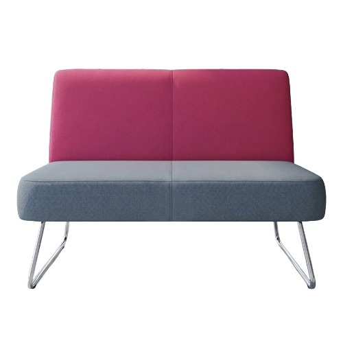 Encore Encore Visor Public Loveseat (Two-tone/Chrome)