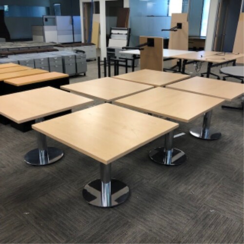 Square Cafe Table w/Chrome  disc base - Image 1