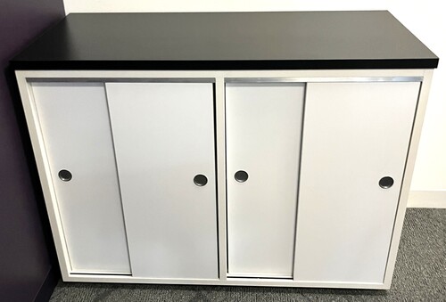 Credenza Storage Cabinet with Sliding Doors - Thumbnail 2