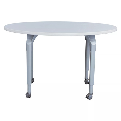 Mobile Oval-Shaped Laminate Table - Image 1