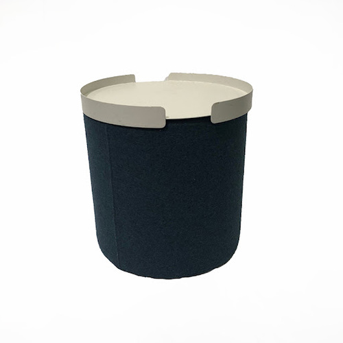 Round Ottoman with Metal Tray Top - Image 1
