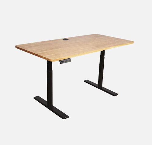 Reclaimed Wood Butcher Block Height-Adjustable Desk - Image 1