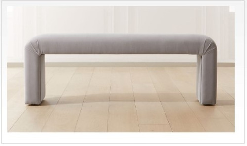 Gray Velvet Bench - Thumbnail 2