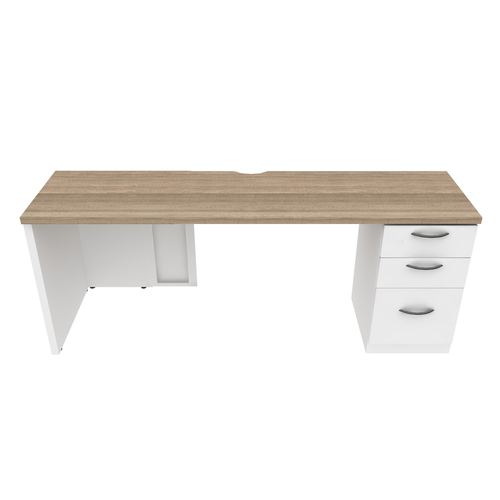 Universal Straight Worksurface as Credenza with Fixed Pedestal - Image 1