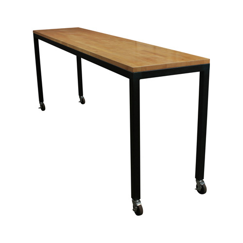 9' Laminate Standing Table on Casters - Image 1