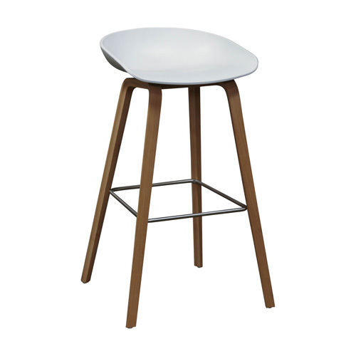 Plastic and Natural Wood Stool - Image 1