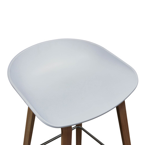 Plastic and Natural Wood Stool - Thumbnail 3