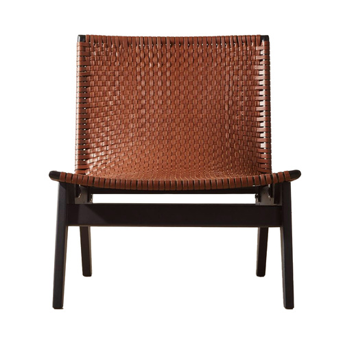 Morada Leather Weave Light Lounge Chair - Image 1