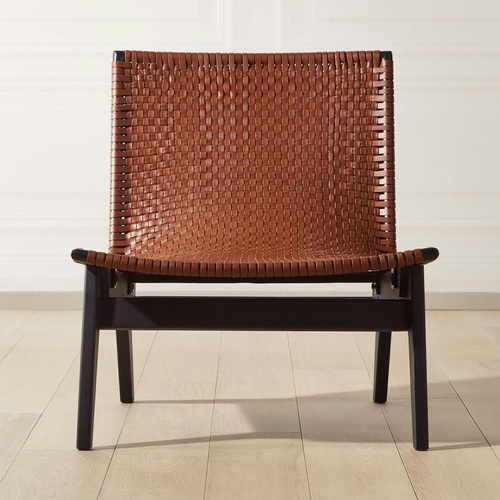 Morada Leather Weave Light Lounge Chair - Thumbnail 2