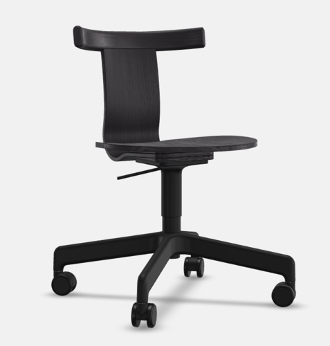 Jiro Swivel Chair - Black - Black Base with Casters - Thumbnail 2