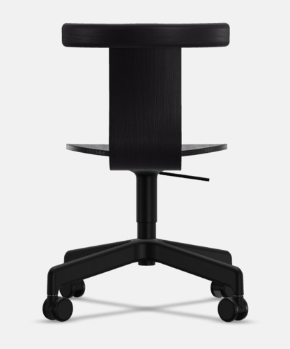 Jiro Swivel Chair - Black - Black Base with Casters - Thumbnail 3