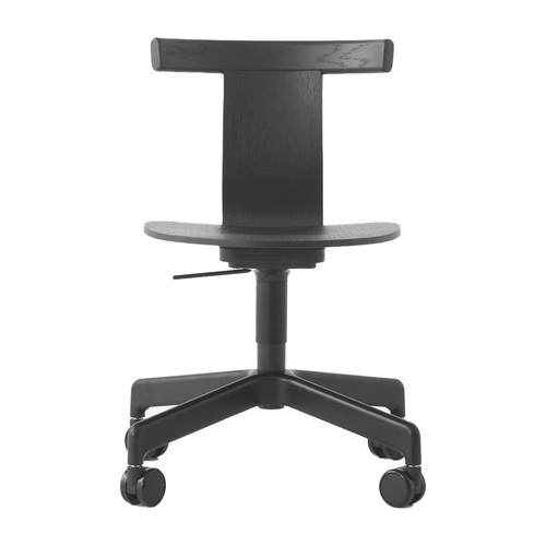 Jiro Swivel Chair - Black - Black Base with Casters - Image 1