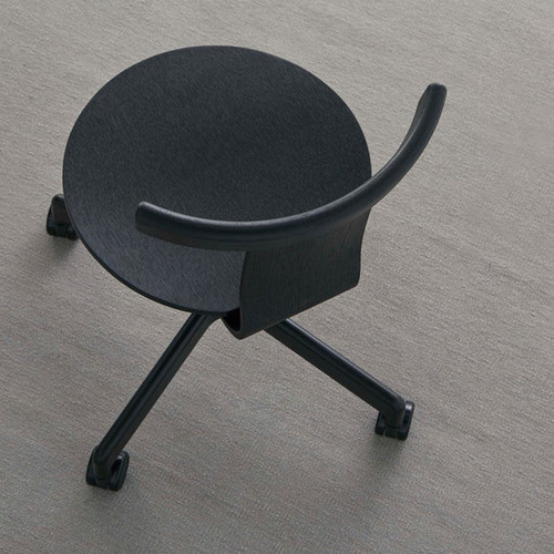 Jiro Swivel Chair - Black - Black Base with Casters - Thumbnail 4