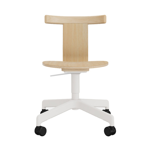 Jiro Swivel Chair - Natural - White Base with Casters - Image 1