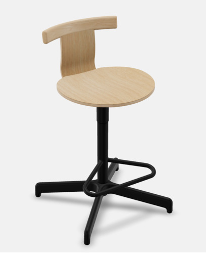 Jiro Counter Stool - Natural - Black Base - Thumbnail 2