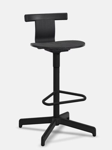 Jiro Bar Stool - Natural - Black Base - Thumbnail 2
