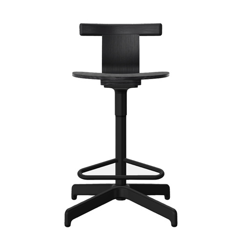 Jiro Bar Stool - Natural - Black Base - Image 1