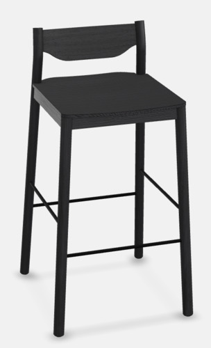 Tangerine Stool with back Black - Thumbnail 2