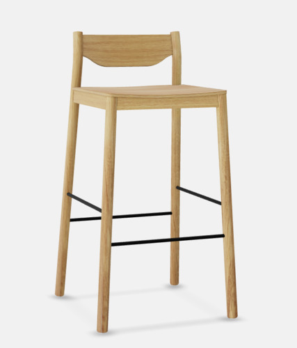 Tangerine Stool with back Natural - Thumbnail 2