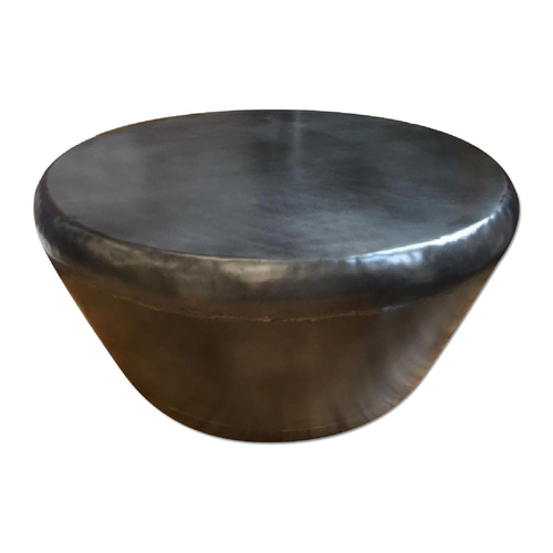 Round Metal Drum Coffee Table - Image 1