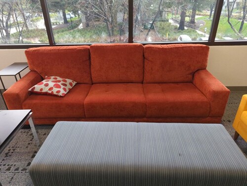 Orange Sofa 96W x 34D x 27H - Thumbnail 2