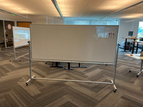 Mobile Reversible Whiteboard With Silver Frame - Thumbnail 2