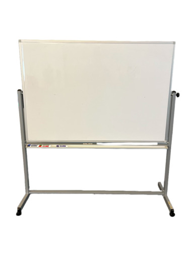 Mobile Reversible Whiteboard With Silver Frame - Image 1