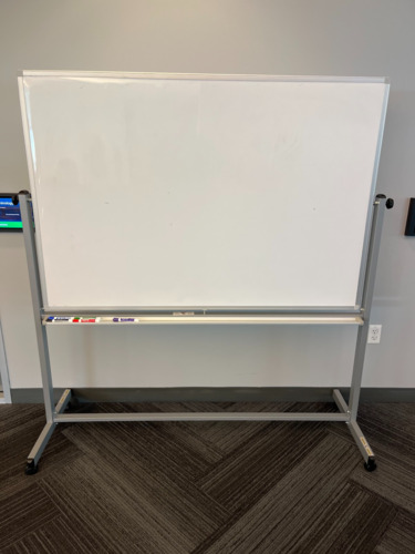 Mobile Reversible Whiteboard With Silver Frame - Thumbnail 2