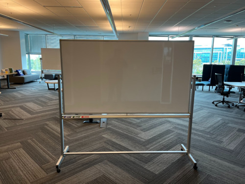 Mobile Reversible Whiteboard With Silver Frame - Thumbnail 2