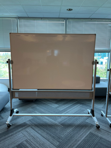 Mobile Reversible Whiteboard With Silver Frame - Thumbnail 2