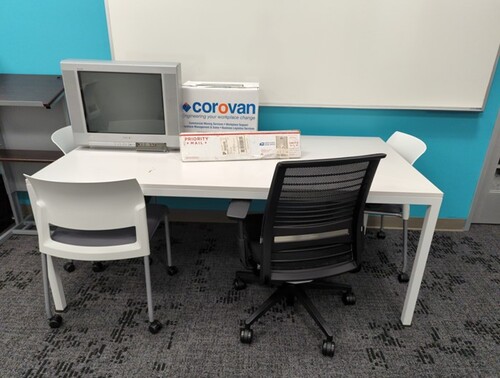 White Collab Table 72W x 36D x 29H - Thumbnail 2