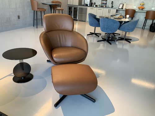 Russell Bergere Swivel Armchair & Footstool Cross Base - Thumbnail 3