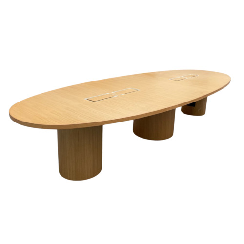 15.6' Large Oval Meeting Room Table - Image 1
