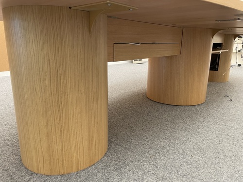 15.6' Large Oval Meeting Room Table - Thumbnail 3